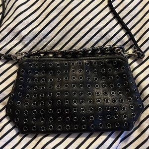 Michael Kors black leather eyelet should bag/clutch option